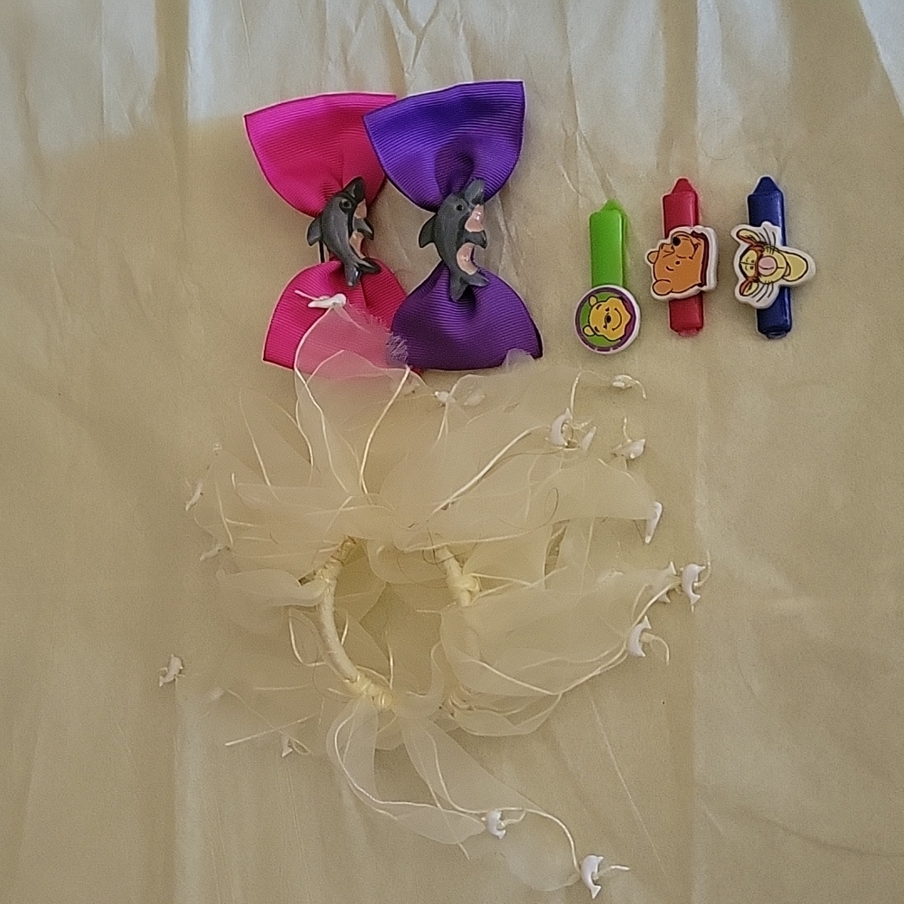 Hair Accessory Dolphin Hair Bow Clips Pink Purple